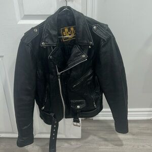 Ginuwine 80s leather jacket size 40 gray quality heavy